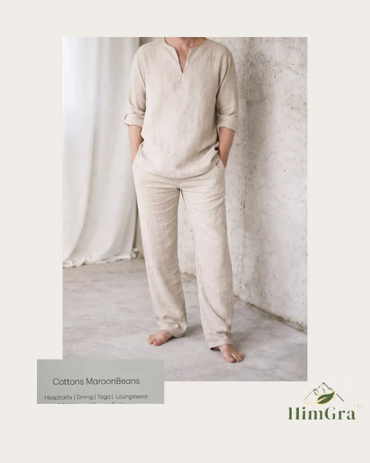 Cotton Maroon Beans loungewear in HimGra atelier handloom Liva