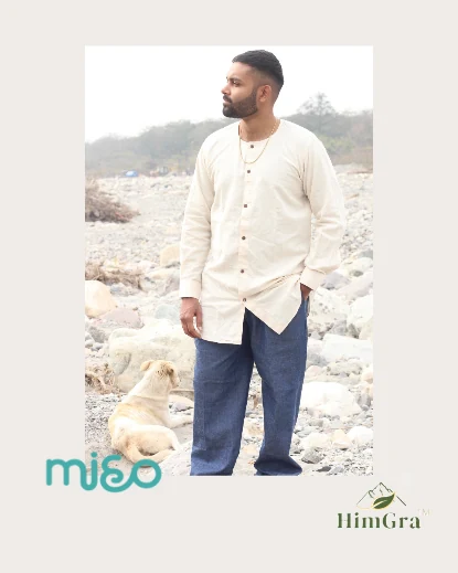 MIHU undyed HimGra fibre garment in terrain tonalities