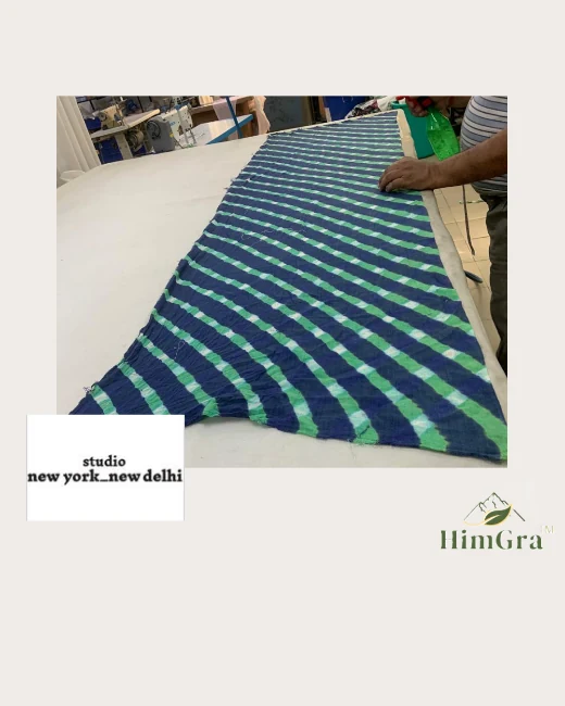 Rajasthan craft detailing on HimGra atelier handloom yardage
