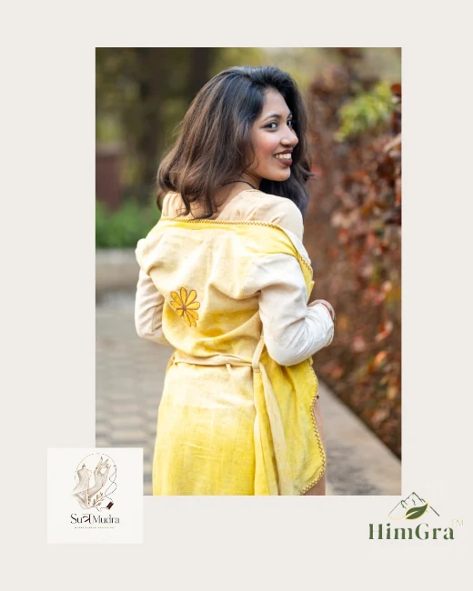 Sutramudra robe by designer Maitri Dharod in HimGra fabric