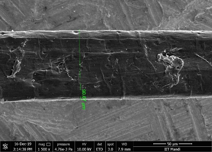 HimGra® fibre surface and dimensions (SEM micrograph)