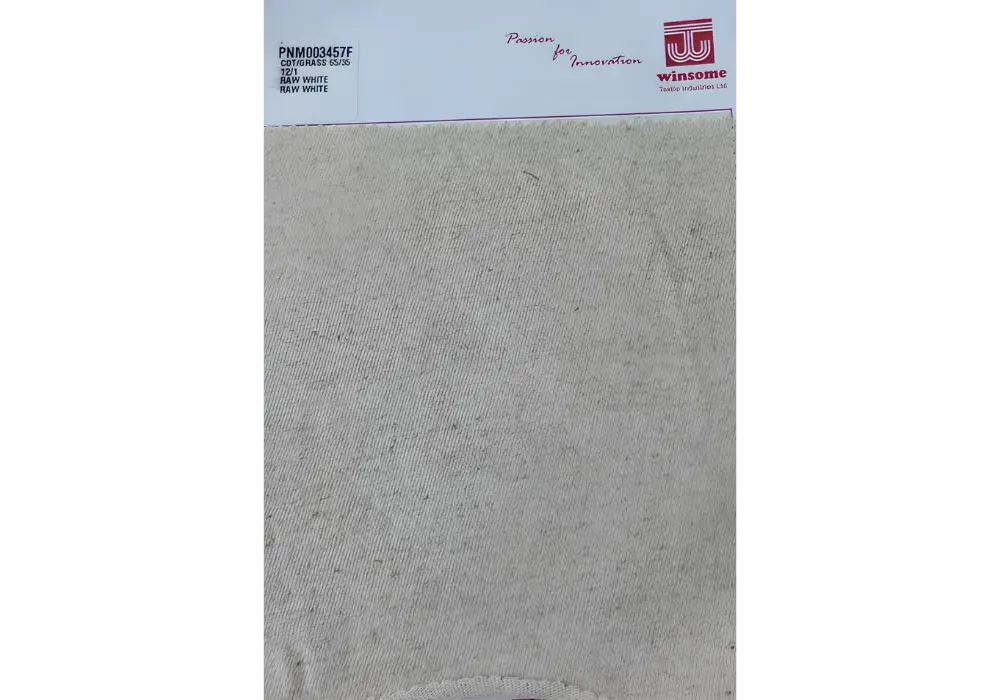 PNM003457F COT/GRASS 65/35 12/1 RAW WHITE