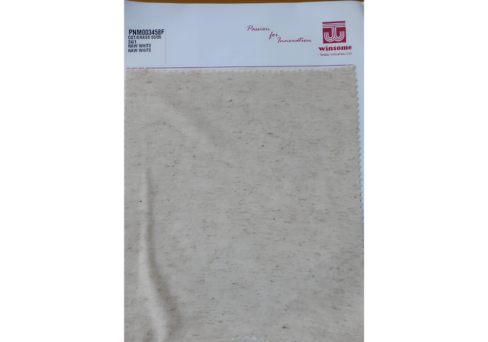 PNM003458F COT/GRASS 65/35 24/1 RAW WHITE