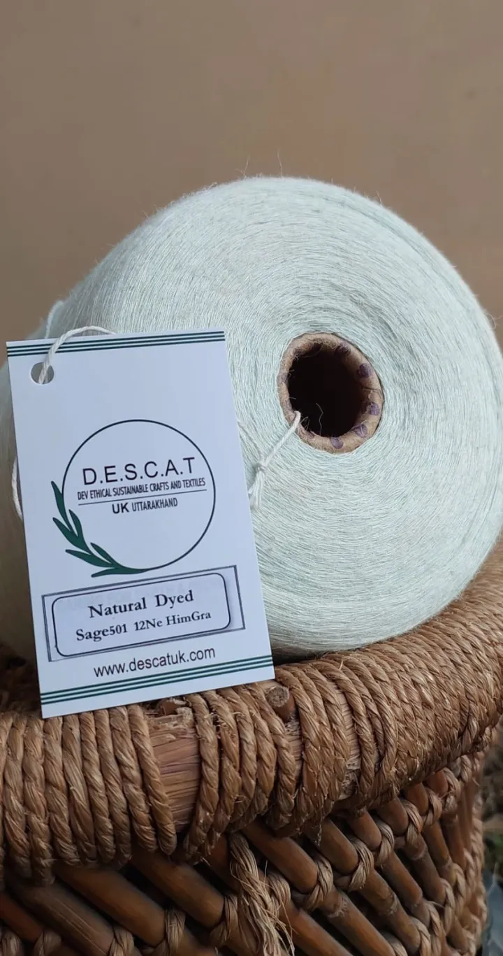 12 Ne naturally dyed HimGra yarn in sage